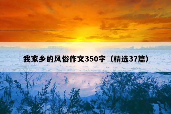 我家乡的风俗作文350字（精选37篇）