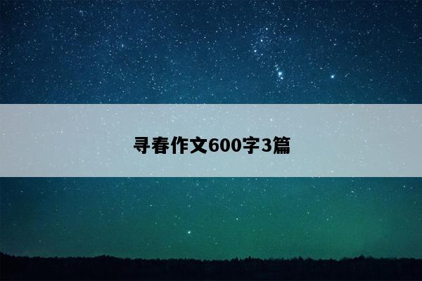 寻春作文600字3篇