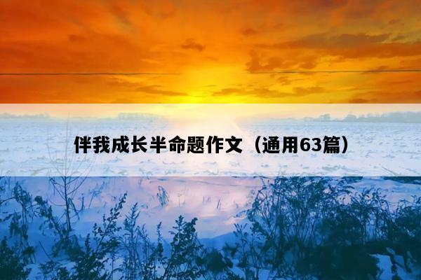 伴我成长半命题作文（通用63篇）
