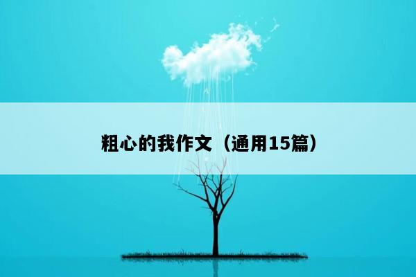粗心的我作文（通用15篇）
