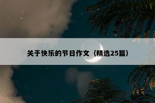 关于快乐的节日作文（精选25篇）
