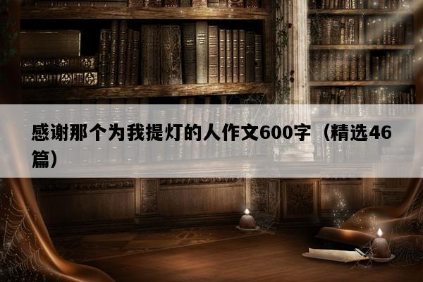 感谢那个为我提灯的人作文600字（精选46篇）