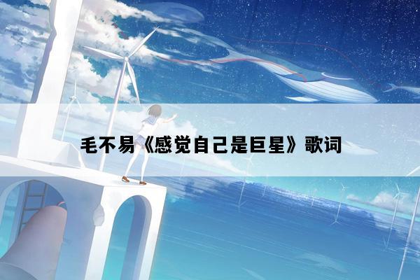 毛不易《感觉自己是巨星》歌词