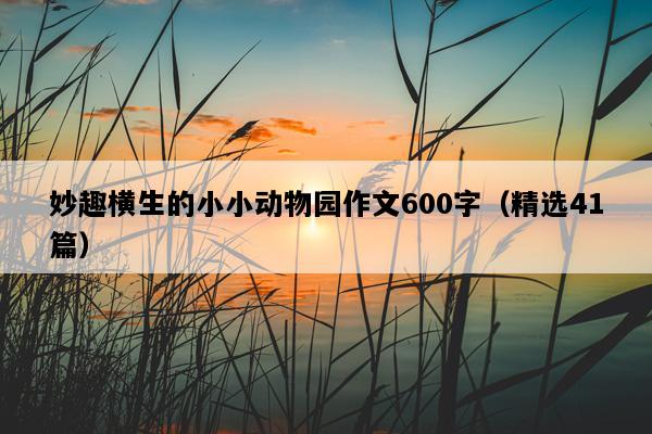 妙趣横生的小小动物园作文600字（精选41篇）