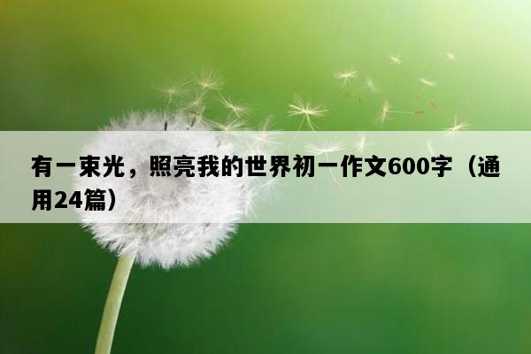有一束光，照亮我的世界初一作文600字（通用24篇）