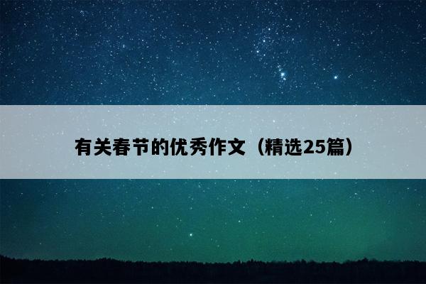 有关春节的优秀作文（精选25篇）