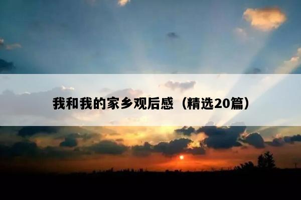 我和我的家乡观后感（精选20篇）