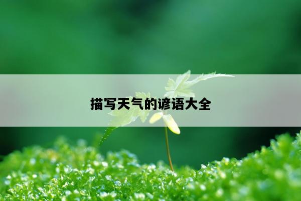 描写天气的谚语大全