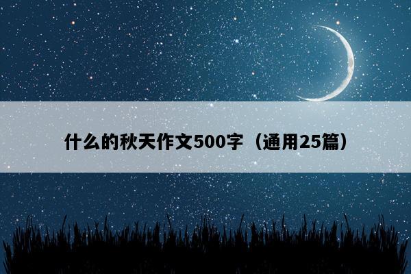 什么的秋天作文500字（通用25篇）