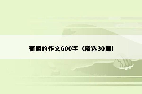 葡萄的作文600字（精选30篇）
