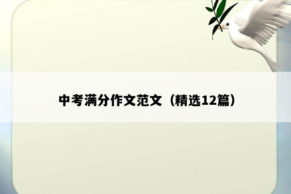 中考满分作文范文（精选12篇）