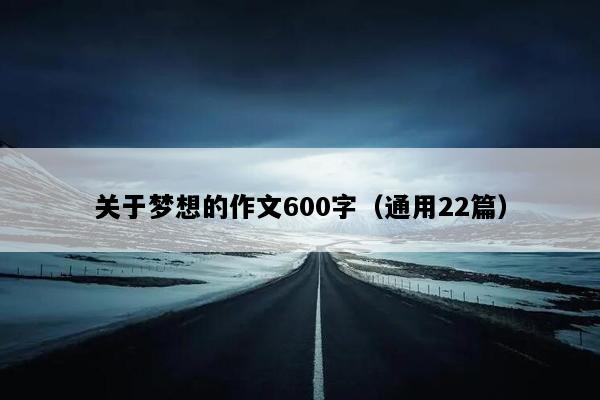 关于梦想的作文600字（通用22篇）