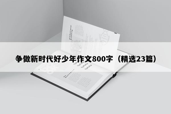 争做新时代好少年作文800字（精选23篇）