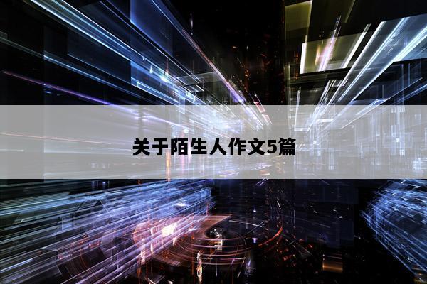 关于陌生人作文5篇