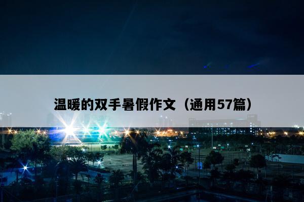 温暖的双手暑假作文（通用57篇）