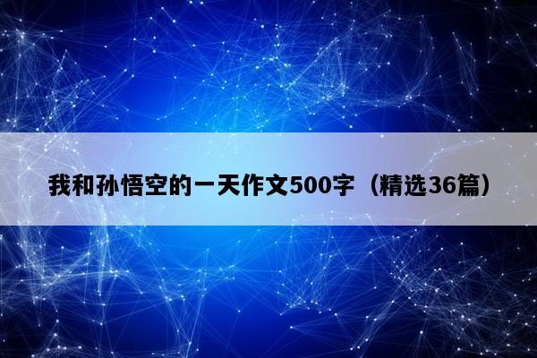 我和孙悟空的一天作文500字（精选36篇）