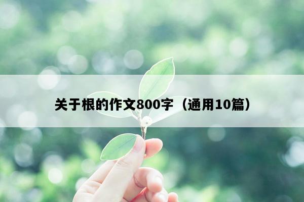 关于根的作文800字（通用10篇）