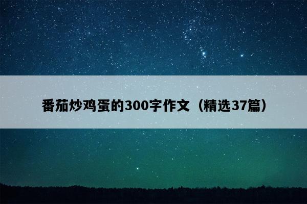 番茄炒鸡蛋的300字作文（精选37篇）