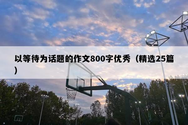 以等待为话题的作文800字优秀（精选25篇）