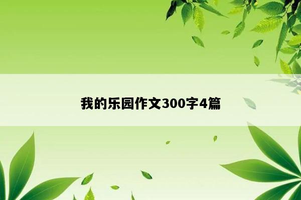 我的乐园作文300字4篇