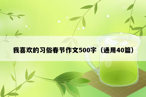 我喜欢的习俗春节作文500字（通用40篇）