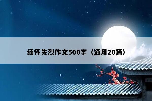 缅怀先烈作文500字（通用20篇）