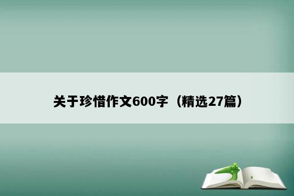 关于珍惜作文600字（精选27篇）