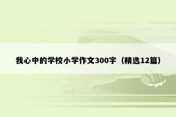 我心中的学校小学作文300字（精选12篇）