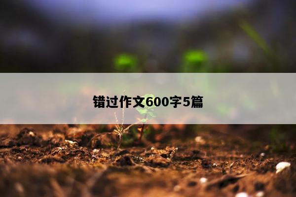 错过作文600字5篇