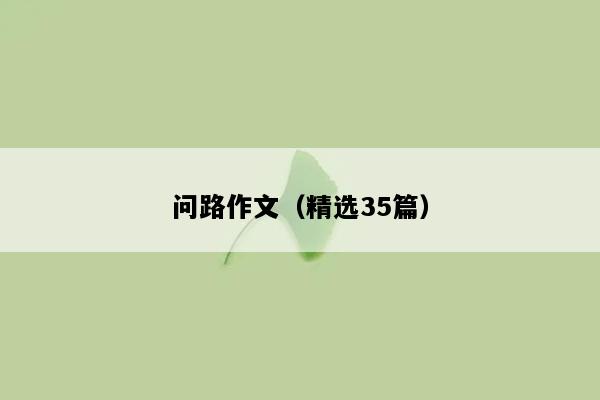 问路作文（精选35篇）