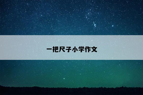 一把尺子小学作文