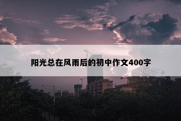 阳光总在风雨后的初中作文400字
