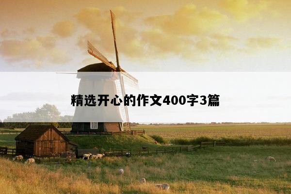 精选开心的作文400字3篇