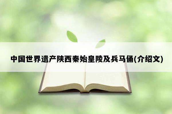 中国世界遗产陕西秦始皇陵及兵马俑(介绍文)